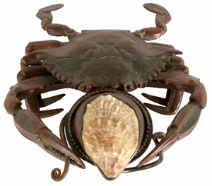 Tiffany Studios bronze crab inkwell with exceptional patina (est. $10,000-$15,000). Image courtesy of Fontaine’s Auction Gallery.